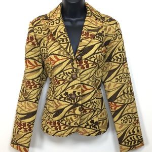 Erin by Erin London brown & maroon print blazer PM